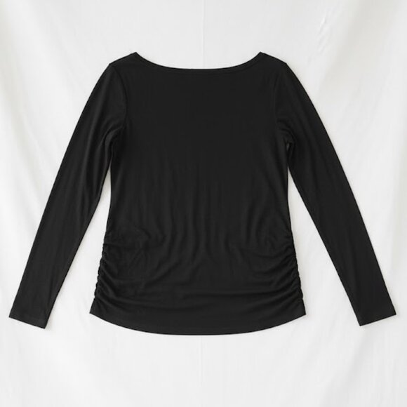 NWT Sherosa Black Long Sleeve Crew Neck Tee – Lightweight Basic Shirt M - Picture 7 of 13
